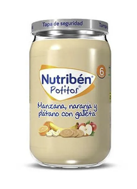 Nutriben – Pure me mollë, portokall, banane dhe biskotë (6m+)
