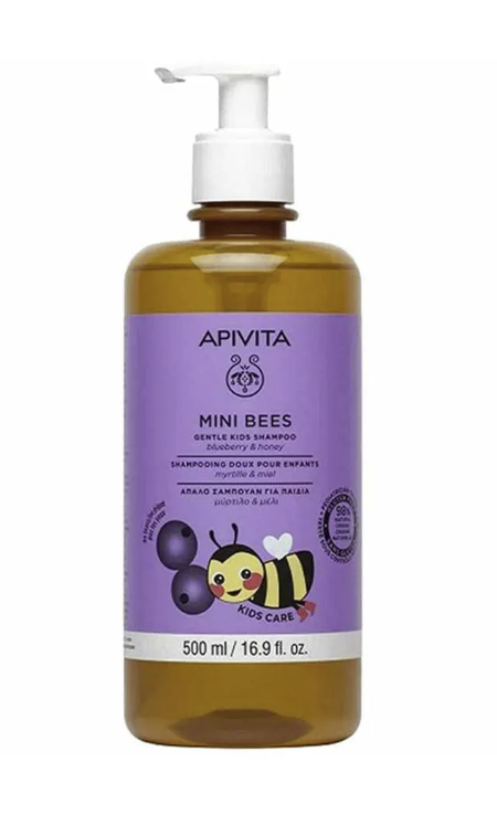 Apivita – Mini Bees Gentle Kids Shampoo with Blueberry & Honey
